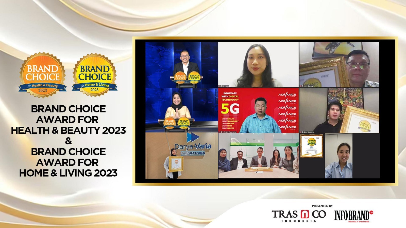 Brand Choice Award for Health & Beauty 2023 dan Brand Choice Award for Home & Brand Pilihan Konsumen di Kategori Health & Beauty dan Home & Living